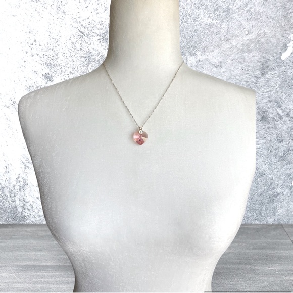 Glass Heart Pink Necklace - Picture 2 of 4